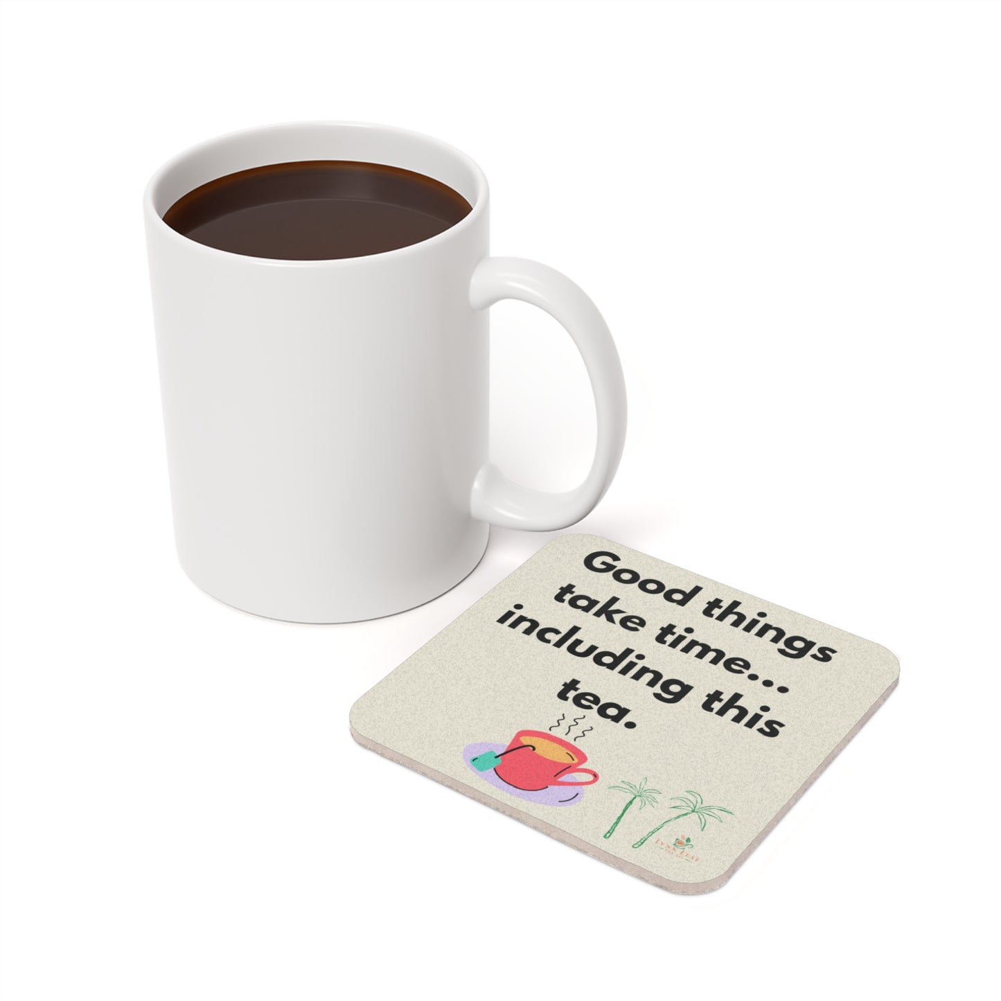 Copy of Tea Is Cheaper Than Therapy Cork Coaster — Funny Tea Lover Drink Coaster