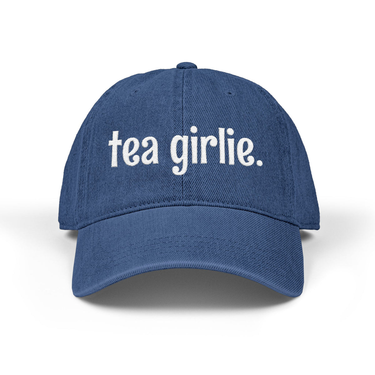 Tea Girlie Embroidered Denim Baseball Cap