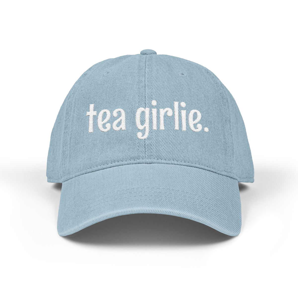 Tea Girlie Embroidered Denim Baseball Cap